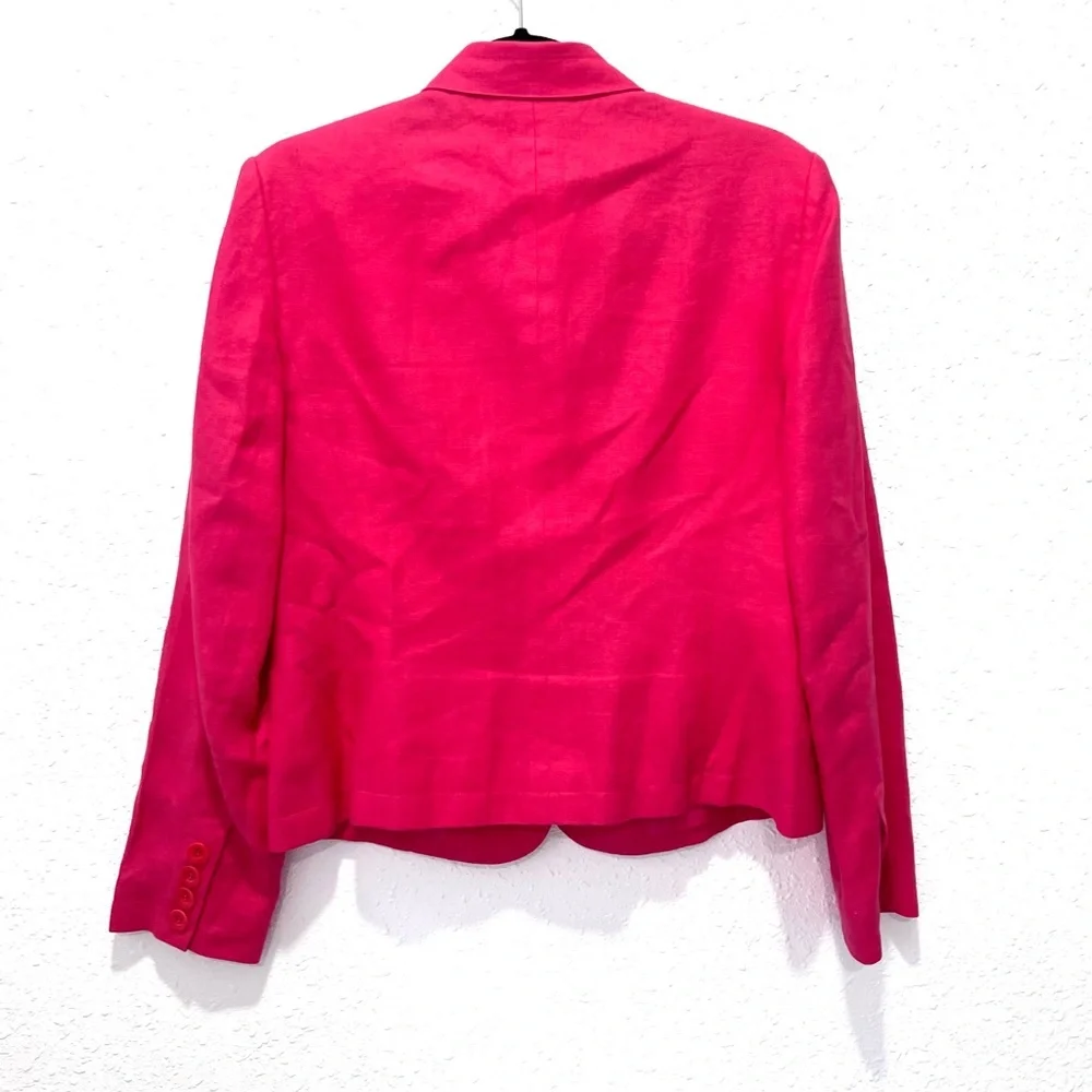 Talbots Pink Blazer irish linen Structured‎ Suit Jacket 8